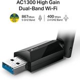 Tp-link Archer T3U Plus Wi-Fi 5 USB Adaptör Ac1300 Mbps Dual Band Mu-Mimo Yüksek Çekim Windows & macOS Kolay Kurulum