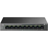 TP-LINK LS109P, Green Tech, 8 Port MegaBit, POE 63W, 1 Port Uplink, Long Range 250Mt, Yönetilemez, Metal Kasalı Switch - Beyaz