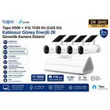 Tp-Link Tapo 4'Lü Kablosuz 2K Güneş Enerjili Kamera Sistemi | H500 | 16 Kanal 7/24 Kayıt