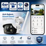 Tp-Link Vıgı C340w-128 4Mp 2K 2.8Mm Wi-Fi 128 Gb Hafıza Ip67 Ir Led Hareket Algılamalı 7/24 Kayıt Ve Uzaktan İzleme 30 Mt Güvenlik Kamerası