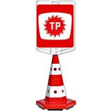 TP Logo Çift Taraf Baskı Trafik Koni Seti Trafik Dubası