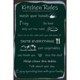 Tp Retro Vintage 5 mm Ahşap Üzerine Kitchen Rules Temalı Poster Tablo 20X30 cm - 20 x 30 - Renkli