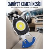 tp Şarjlı Acil Durum Feneri Elektronik Çakmak Tornavida ve Emniyet Kemeri Kesicili Taşınabilir El Feneri - Lisinya