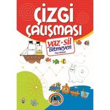 Tp Yaz-Sil Çizgi Çalışması Bitmeyen Yazı Defteri+Tahta Kalm