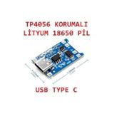 TP4056 Korumalı Type-C USB Girişli Şarj Modülü