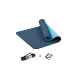 Tpe Pilates Yoga Minderi 6 Mm, Taşıma Çantalı Çift Renkli Yoga Matı Mavi MAVİ