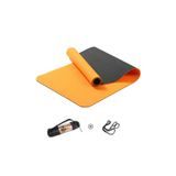 Tpe Pilates Yoga Minderi 6 Mm, Taşıma Çantalı Çift Renkli Yoga Matı Turuncu TURUNCU