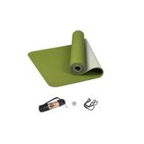 Tpe Pilates Yoga Minderi 6 Mm, Taşıma Çantalı Çift Renkli Yoga Matı Yeşil YEŞİL