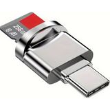 TPT Usb-C / Micro Sd / Tf Kart Okuyucu | Tak & Çalıştır Yüksek Hızlı Otg Adaptör - Gümüş