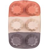 Tr 30010-3 Silikon Çiçek Muffin Kalıbı 6'Li | Yapışmaz Cupcake Ve Mini Kek Kalıbı
