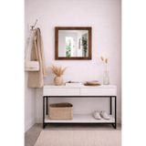 TR 50 veya 38 Cm Ceviz, Antresit, Beyaz Ahşap Kare Ayna Çerçeveli - Antre Hol Banyo Mutfak Salon Wc