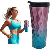 Tr 500 ml Renkli Tasarım Isı Yalıtımlı Kahve Mug Çelik Termos - 0115-Krem - 0 - 30 lt