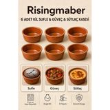 Tr 6 Adet Sütlaç Çömlek Kasesi Sufle Kasesi Ve Güveç Seti Fırın Kasesi, Toprak Çömlek Kase Takımı Mg01