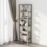 Tr 6 Katlı Köşe Rafı | Banyo, Mutfak Ve Kiler İçin Yer Tasarruflu Organizer | Çok Amaçlı Plastik Raf | 3 Farklı Renk Seçeneği (38X29x152 Cm) Dikey Ve Yatay Kullanım (Gri)