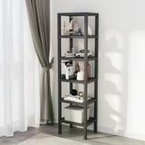 Tr 6 Katlı Köşe Rafı | Banyo, Mutfak Ve Kiler İçin Yer Tasarruflu Organizer | Çok Amaçlı Plastik Raf | 3 Farklı Renk Seçeneği (38X29x152 Cm) Dikey Ve Yatay Kullanım (Siyah)