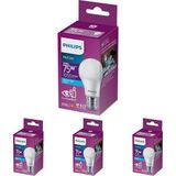 Tr 75W LED Ampul, 6500K Beyaz Işık, E27 Normal Duy 4lü Paket - Amber
