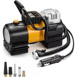 Tr 90W Araç Hava Kompresörü, Dijital Ekranlı Lastik Şişirme Pompası, 150 Psı Hızlı Şişirme, Otomatik Kapanma, Led Işıklı, Çok Amaçlı Uçlu (Araba, Bisiklet, Motor, Top, Şişme Yatak) A6677