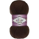 Tr Alize Cotton Gold El Örgü İpi - 1 Adet -%55 Pamuklu Amigurumi Ve Bebek Yünü - Tüylenmez Yumuşak Doku - 100Gr, 330 Metre (26 Koyu Kahve)