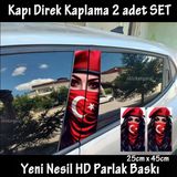 Tr Ayııldızlı Asker Oto Kapı Sticker 2Li Sağ Sol Kapı Direk İçin Folyo Kaplama - Tuning Modifiye Görünüm