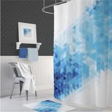 Tr Banyo Perdesi 1X180X200 Tek Kanat Duş Perdesi Halka Hediyeli Duşakabin Perdesi Blue Squares - Genel