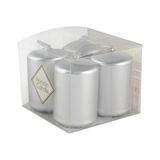 Tr Bar Mum 4'lü Set, 3,5x5 Cm, Gümüş, Pamuk Fitil, Parafin Wax - Genel