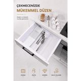 Tr Çekmece Içi Bıçaklık Organizer Bölmeli Mutfak Düzenleyici Beyaz S-11029 - 001-Renkli