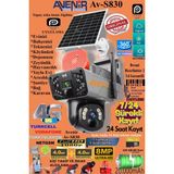 TR Charger AV-S830 Güneş Enerjili Sim Kartlı 4g 8mp Solar Güvenlik KAMERASI,10X ZOOM,360 20.000mAh Güçlü Batarya - Beyaz