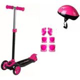 Tr Cool Wheels Twıst 3 Tekerlekli Scooter Kasklı Koruyucu Setli Pembe