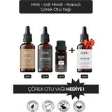 TR Doğal Yağlar Serisi – %100 Saf Soğuk Sıkım 4’lü Set (Hint, Udi Hindi, Niaouli)
