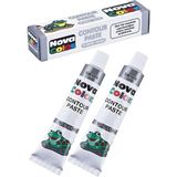 Tr Gümüş Gri Kontür Boyası 25 ml 2 Adet Cam Vitray Boyası Kontur Silver Vitray Çalışması - 0-Koyu Mavi