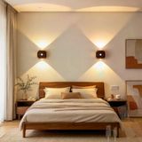 Tr İç Mekan Modern Led Duvar Lambası 3000 K / 4000 K / 6000 K Kısılabilir Duvar Lambası 120° Hareket Sensörlü Duvar Işıkları Merdiven İçin Usb Şarj Edilebilir Manyetik (2 Adet, Koyu Ahşap)