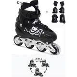 Tr Işıklı Çocuk Pateni, Silikon Ayarlanabilir Teker, Metal Gövde, Unisex, Siyah, 30/33 Beden, K - Çok Renkli