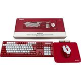 Tr Jedel WS737 Wireles Klavye Mouse Pad 800-1200-1600 Dpı 1 Aa Battery 3 Million Times Switch - Kırmızı