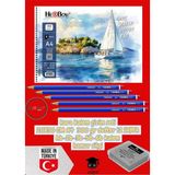 Tr Kara Kalem Çizim Seti 20X30 cm A4 300 gr Defter 12 Sayfa Hb-2b-3b-5b-6b Kalem Hamur Silgi Herboy