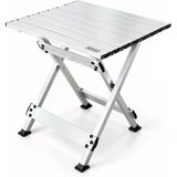 Tr Katlanır Kamp Masası, X Fold, Komple Alüminyum, Kolay Katlanır Kamp, Piknik, Balkon, Veranda Masası, Sehpa, Medium (55 X 46 Cm)- Gümüş