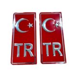 Tr Kırmızı Plaka Yapıştırma Sticker 2 Adet