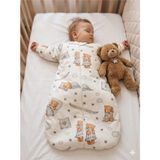 Tr Kollu Elyaflı 2.5 Tog Ayaksız Uyku Tulumu, %100 Doğal Pamuk, Çift Kat Pazen, Unisex, Bej, 0-1 - Çok Renkli