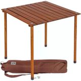Tr L 60CM x 60CM x 50CM Ahşap Katlanır Rulo Kamp ve Piknik Masası Kahverengi