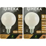 Tr LED Ampul, 9W (67W), 3000K Sarı Işık, E27 Duy, G125 Glop, 2 Adet - Amber