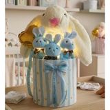 Tr Led Işıklı Peluş Tavşan Hediye Seti, 30 Cm, Beyaz, Yeni Doğan Erkek Bebek