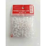 TR Lüks Perde Ruleti - Standart Korniş Düğmesi - Beyaz 50'li Paket - 0,6 x 19 x 29 cm - Ahşap - Beyaz