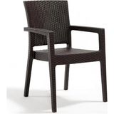 Tr Markiz Rattan Koltuk Sandalye, 4 Adet, Kahverengi, 58X62X88 Cm, HK-700 - 301 - Siyah