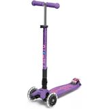 Tr Maxi Deluxe Foldable Led 3 Tekerlekli Katlanabilir Scooter Mor, 5-12 Yaş, Ayarlanabilir Gidon, Işıklı Tekerlekler, 50 Kg Taşıma Kapasitesi