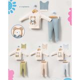 Tr Myzi Store Yenidoğan Hastane Çıkışı 3 Lü Set ORGANIK%100 Pamuk Bebek Kıyafeti Bebe Mavi