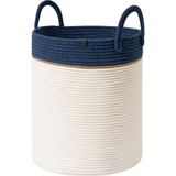 Tr Naturaweave Jüt Hasır Kirli Sepeti Banyo Sepeti Giyisi Havlu Battaniye Dergi Oyuncak Düzenleyici Saksı Sepet Organizer Hafif Kulp Detaylı Yumşak ve Dayanıklı Karavan Organizeri (Bej-Mavi) - 00-Siyah - Beyaz