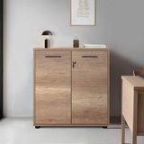 Tr Newyork 2 Raflı Kilitli Kapaklı Kitaplık -Açık Ceviz(Tori) 76X75X34 cm (Gxyxd) - Genel