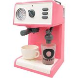 Tr Oyuncak Buharlı Sesli Işıklı Kahve Makinesi Pilli Gerçekçi Su Akışlı Renk Değiştiren Bardaklı Mini Barista Seti (Pembe)