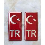 Tr Plaka Sticker 2'li - Türkiye Plaka Sticker renk-kirmizi