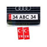 Tr Plaka Türk Bayrağı Damla Sticker Etiket Yapıştırma 1 Çift