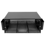 Tr Siyah Ahşap Üst Tablalı Metal Mesh Monitör Yükseltici Stand Çekmeceli Kalemlikli Masaüstü Organizer 9214